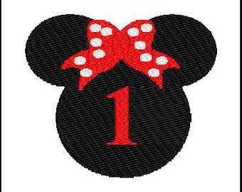 Minnie Mouse 1st first Birthday Embroidery Design Pattern *Instant ...