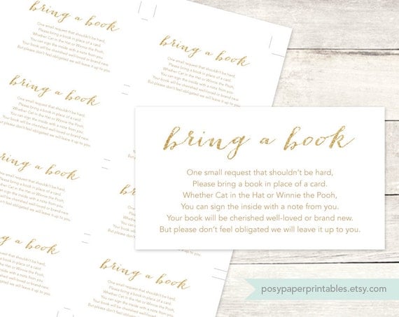 instead free of book insert printable card baby a insert instead printable a of bring shower card book