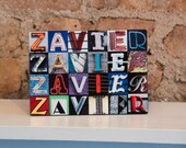 Personalized Photo Easel featuring any name in letters from actual signs