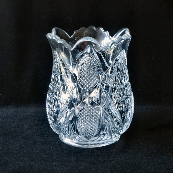 Antique Pressed Glass Spooner or Spoon Holder in the