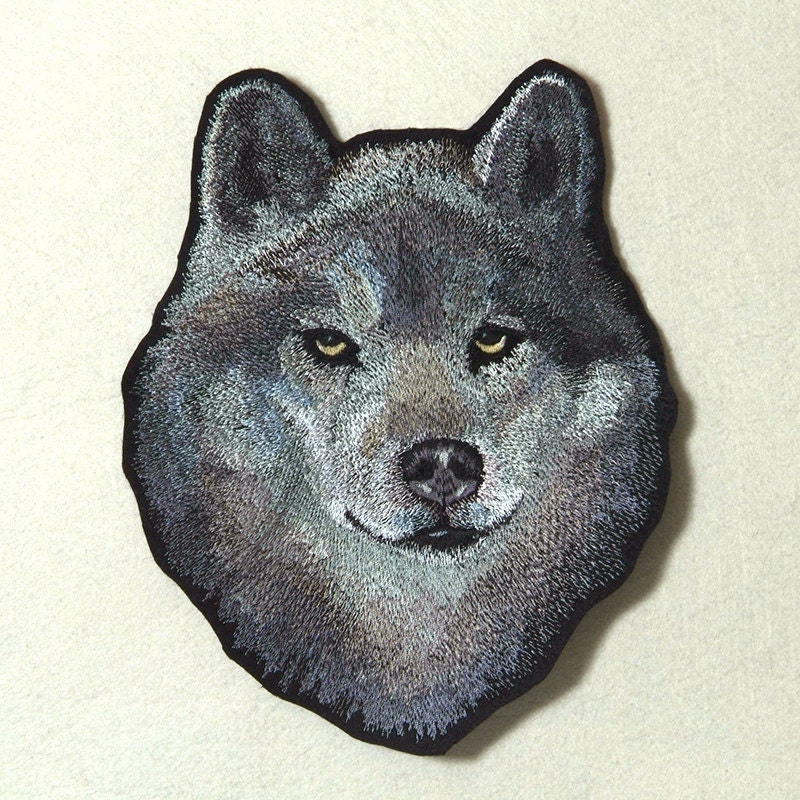 Embroidered Wolf. Patch.