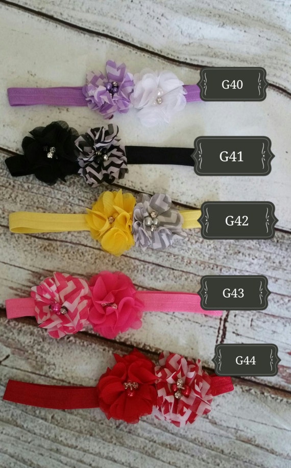 Items similar to Glamorous Headbands Elastic Headband with Chevron