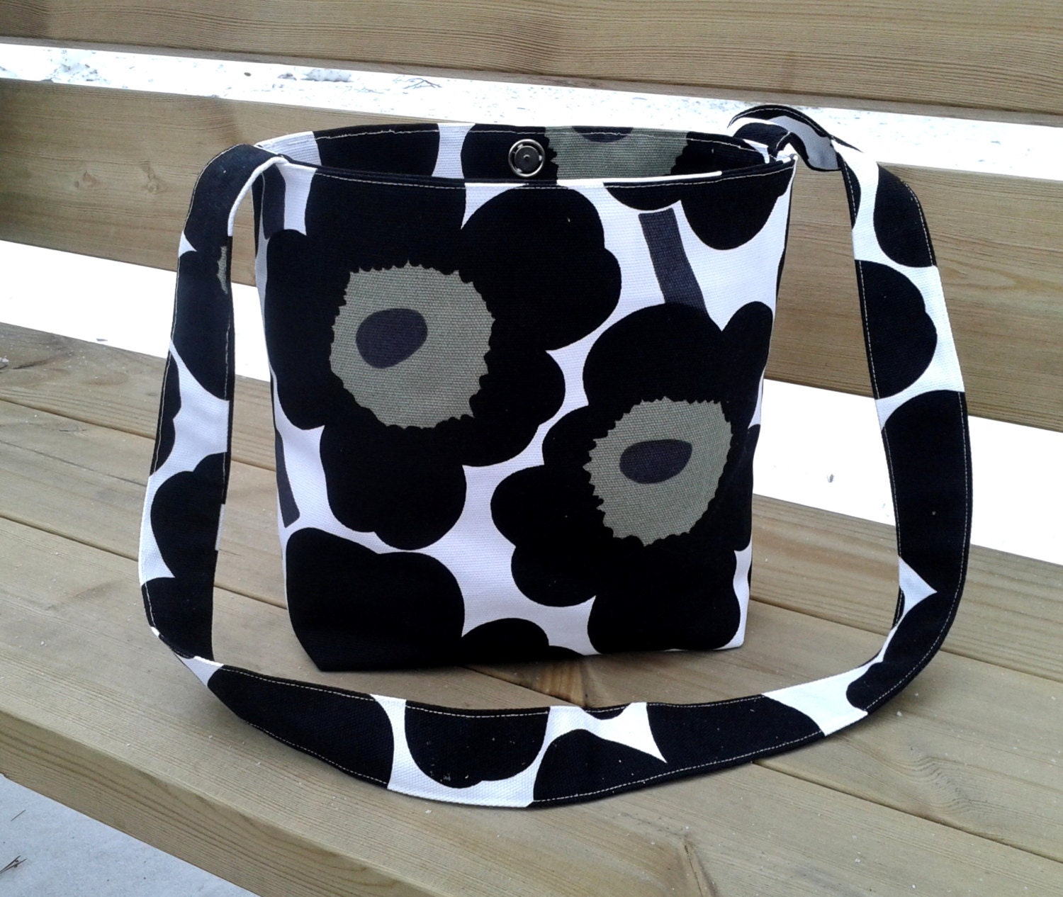 Cross body bag made from Marimekko fabric messenger bag
