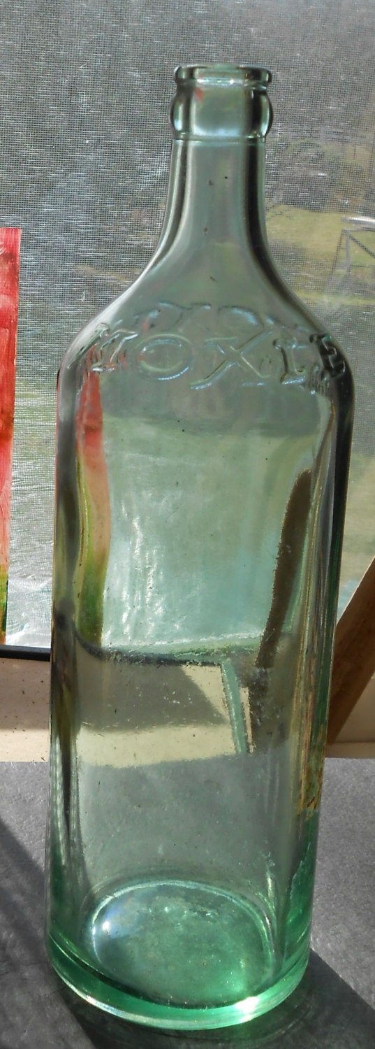 Old Glass Moxie Bottle Vintage Moxie Soda by OldDustyRustyFun