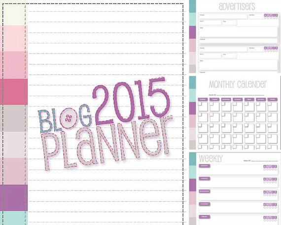 2015 Blog Planner Printable PDF