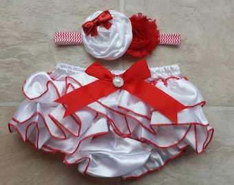 Hot Pink and White Chevron leg warmer, bloomer and headband set
