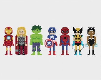 Marvel Superheroes Cross Stitch Pattern PDF Instant Download