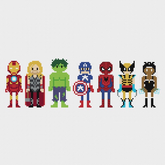 Marvel Superheroes Cross Stitch Pattern PDF Instant Download