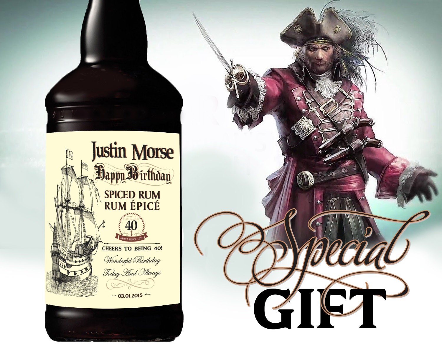 birthday gift personalized rum labels by sunshinelabels on etsy