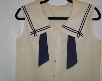 Very Playful, Vintage, 1950s, Summer, Sailor Top, Nautical