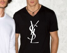 Men YSL t shirt tee t-shirt screen printing on Quality American Brand shirt S-3XL 100% cotton