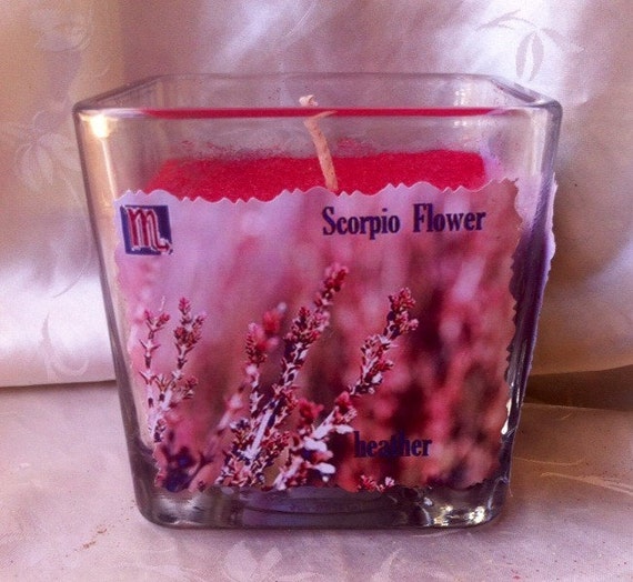 Scorpio Flower Heather Astrology Candle by IstarAndFlameCandles