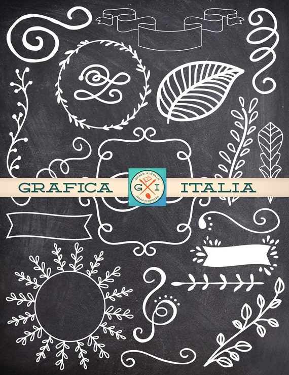 Chalk Doodle Clip Art Doodles Digital Clipart Instant