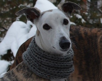 Whippet Clothing - Whippet Cowl Grey - Dog Cowl - Dog Snood - Dog Hoodie - Dog Accessories - Greyhound Clothing - Greyhound Cowl - Dog Scarf