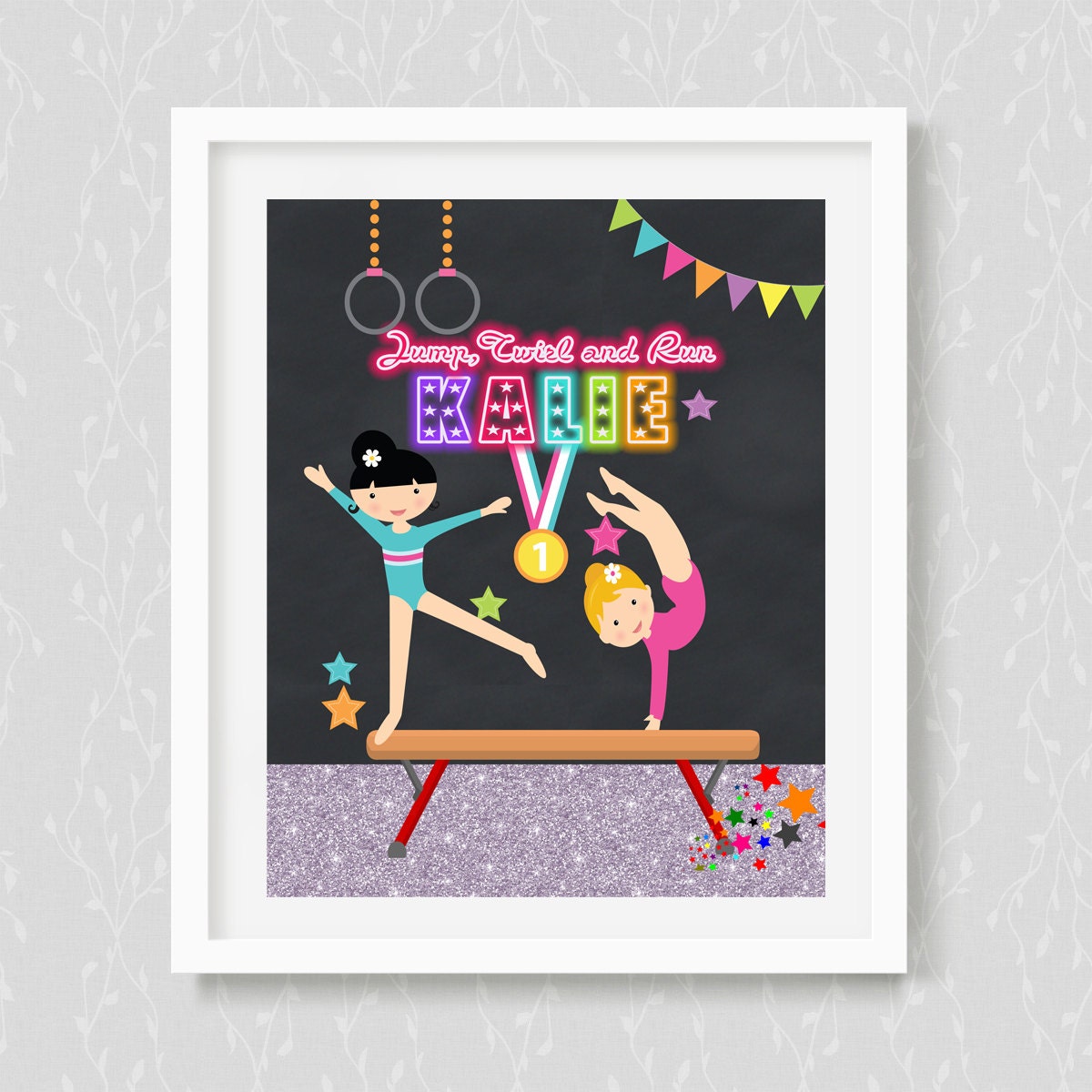 GYMNASTIC Wall art Personalized by TheLovelyDesigns on Etsy