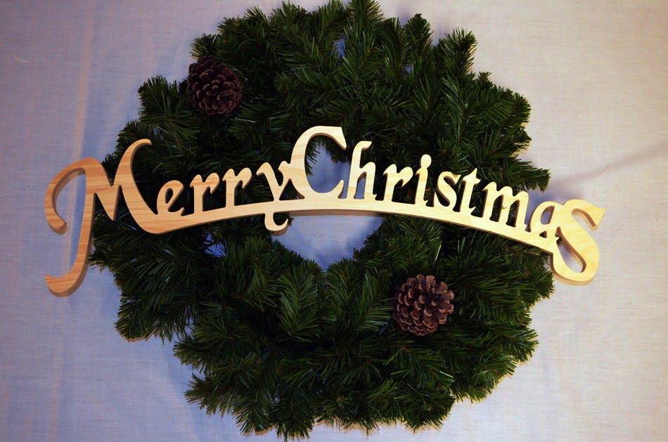 Wooden letters, christmas wreath, CHRISTMAS sign, Xmas sign, Wall or door hanger Merry Christmas sign, sign MERRY