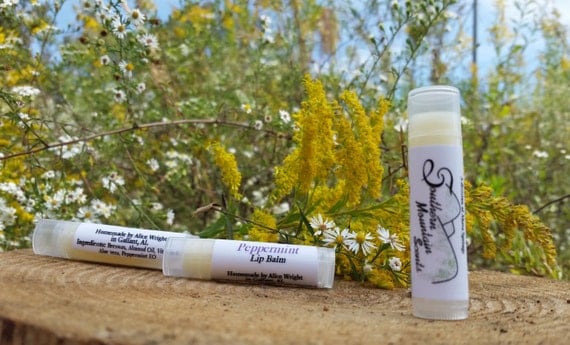 All Natural Peppermint Beeswax Lip Balm - Southern Mountain Scents Pack of 3