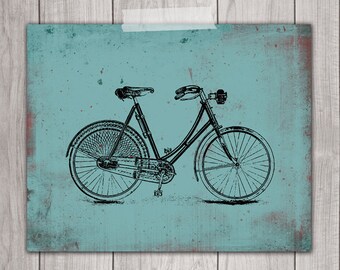 75% OFF SALE - Bicycle Wall Art Printable 8x10 - Bike Print, Vintage Bicycle, Cycling, Bicycle Print, Bike Art, Digital Download