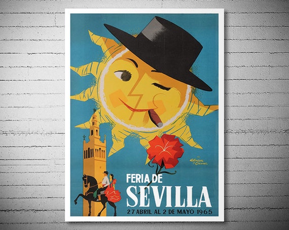 vintage travel poster sevilla