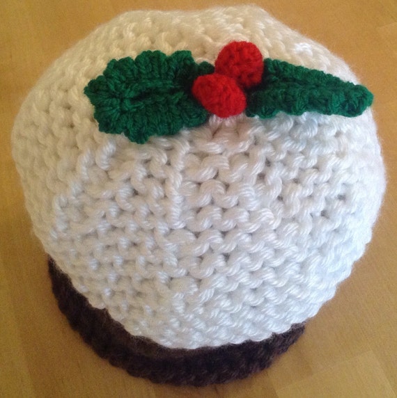 Hand knitted Christmas pudding baby hat by CleverLilKnits on Etsy