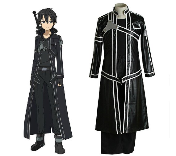 Sword Art Online Kirito Kazuto Kirigay Cloak Costume Sword Art