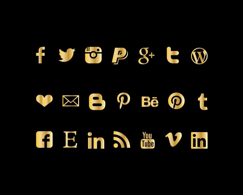 36+ Rose Gold Social Media Icons Free Png Background