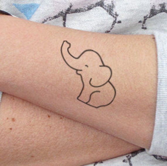 Elephant Temporary Tattoo Set Of 2 By Tttattoodotcom On Etsy