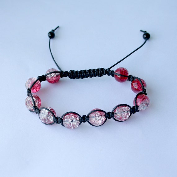 Red shamballa Beaded Bracelet Ideal for Gifts and Special Occasions