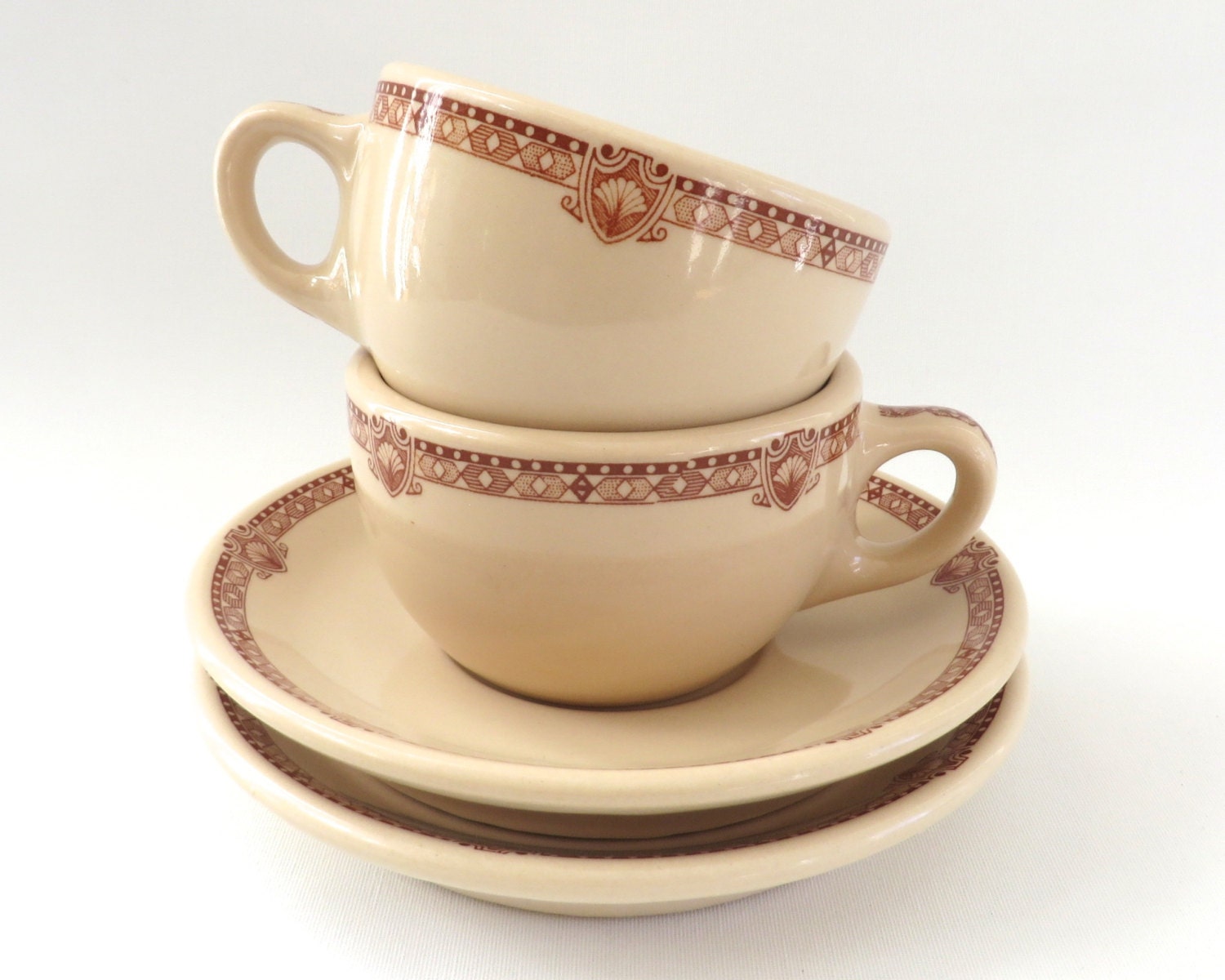 Vintage Wallace China Restaurant Ware Cup Saucer Sets Desert