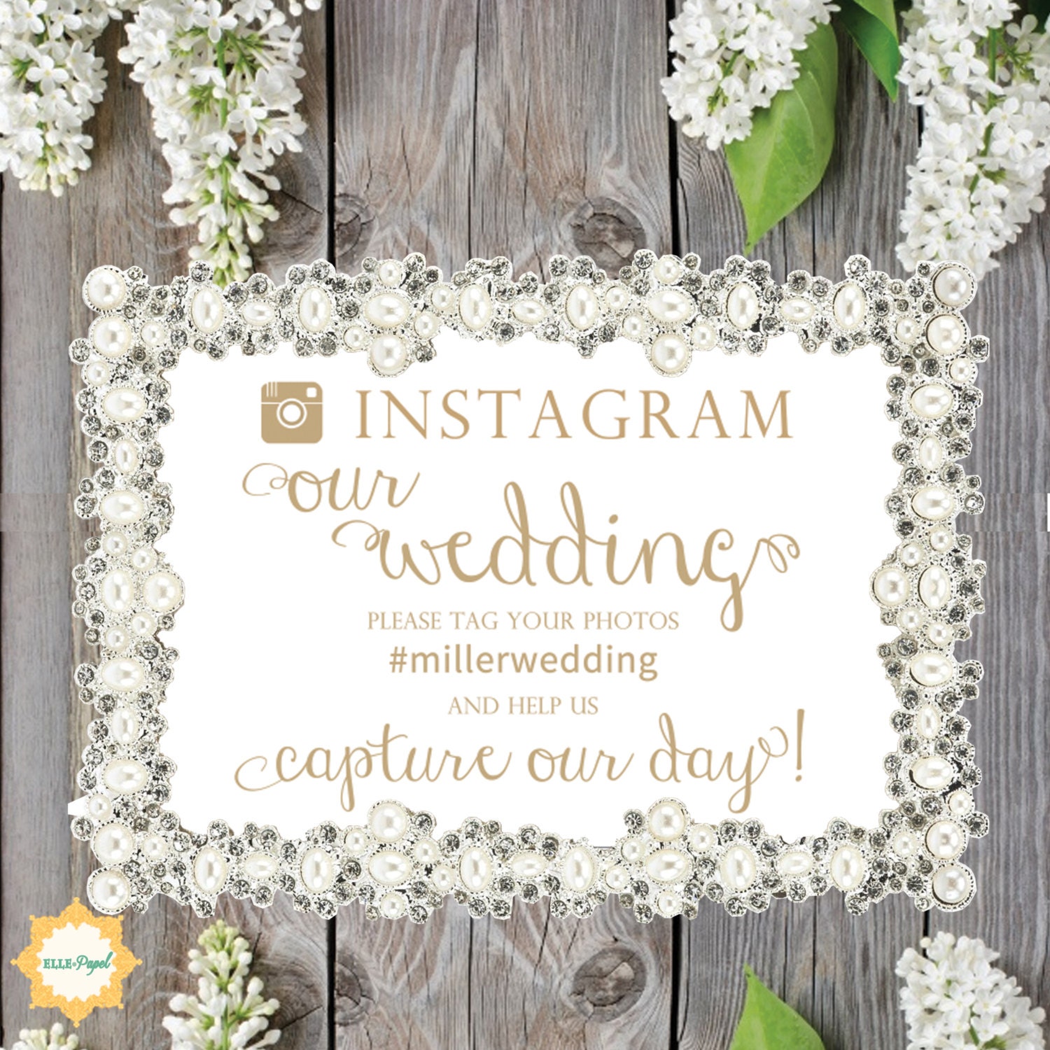 If You Instagram Hashtag Sign Editable Hashtag -Printable Sign Gold Calligraphy Script - Do You Instagram Sign for Wedding