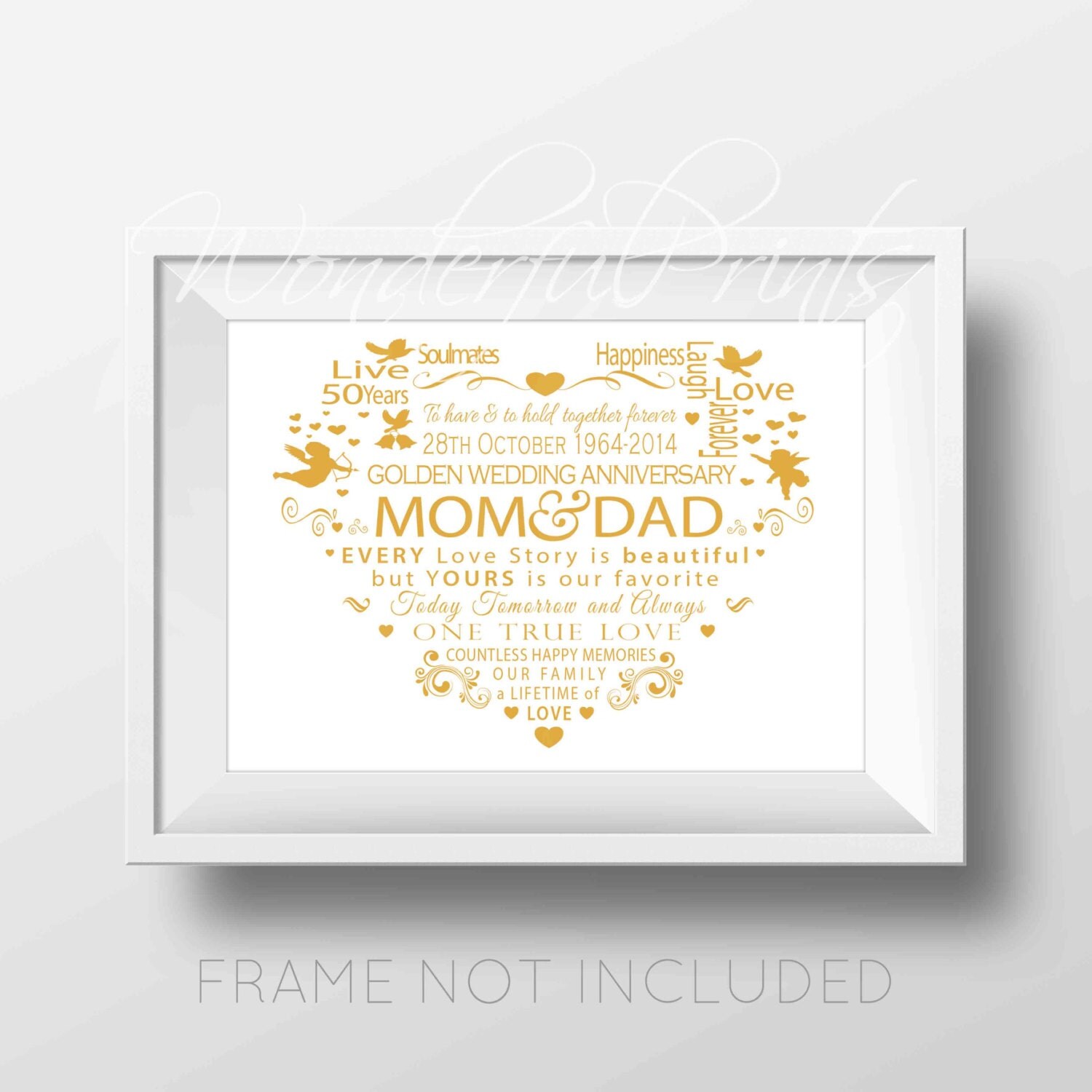 PRINTABLE Digital Download Custom 11x14 Word Art Mom and Dad
