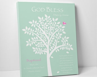 Christening Gift - Baptism Gift - Baby Personalized Print - Name Wall Art for Nursery - Colors & Text are Customizable - SKU#279