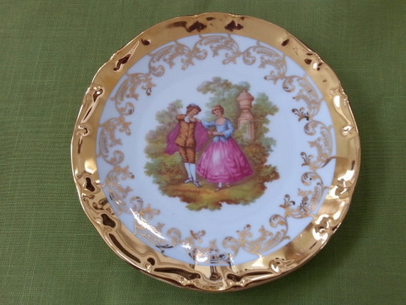 Kleiber Handarbeit Goldauflage Bavaria Bone China Wall Plate