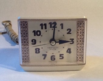 Westclox Dialite Electric Alarm Clock, no. 22138 1970's Electric Tested Working Mid Century