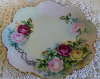 Antique RC Monbijou Bavarian German Floral Plate