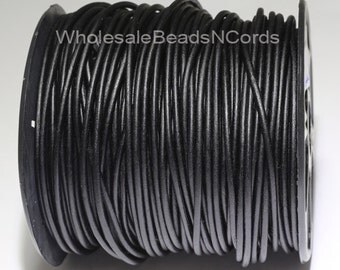 5 Yards of 1mm Premium Leather Cord - Natural Black Color - Lead Free- Wholesale Jewelry Supplies - Fast Shipping - USA Seller 0600AA