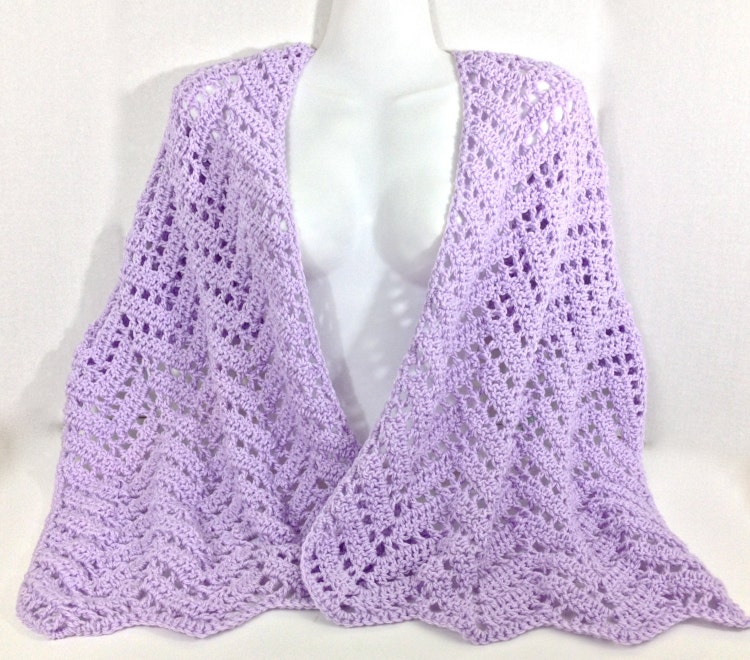 Lilac Shoulder Wrap Lavender Shawl Rectangular by CuriousPurplePig