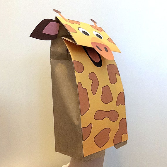 giraffe puppet paper bag