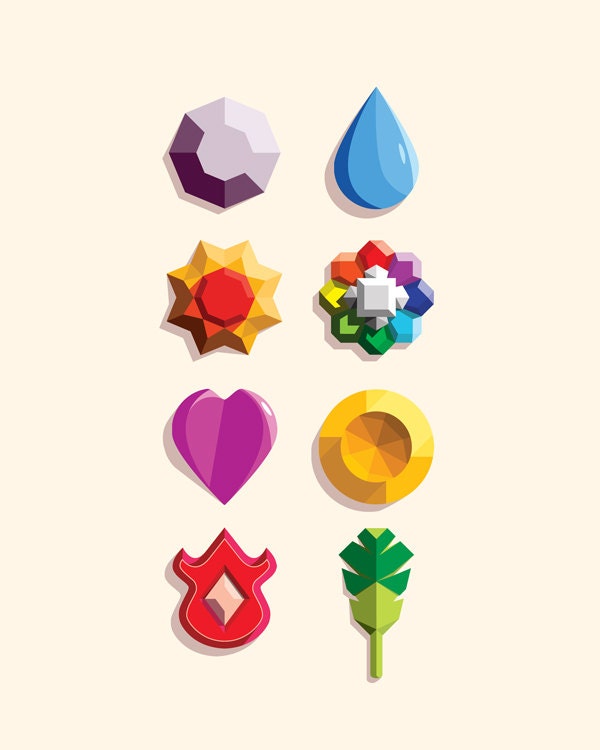 Pokemon Badges print