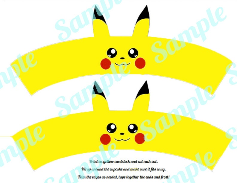 Pokemon GO Pikachu inspired Cupcake Wrapper Holder Birthday