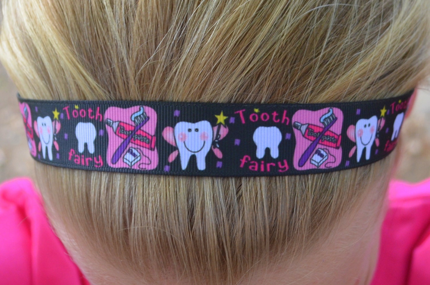 Black and Pink Tooth Fairy Headband for Dental by BrushFlossDazzle