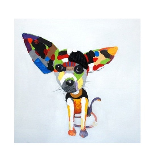 Dog Ears Oil Painting on Canvas 100% Hand Made by ArtworkOnly