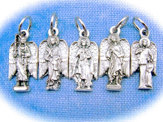 5 Archangel Medals Michael Uriel Gabriel Raphael by DeDesBoutique