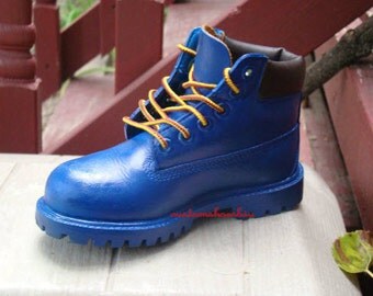 Custom Royal Blue or Purple or Custom Color Painted Dyed Timberland ...