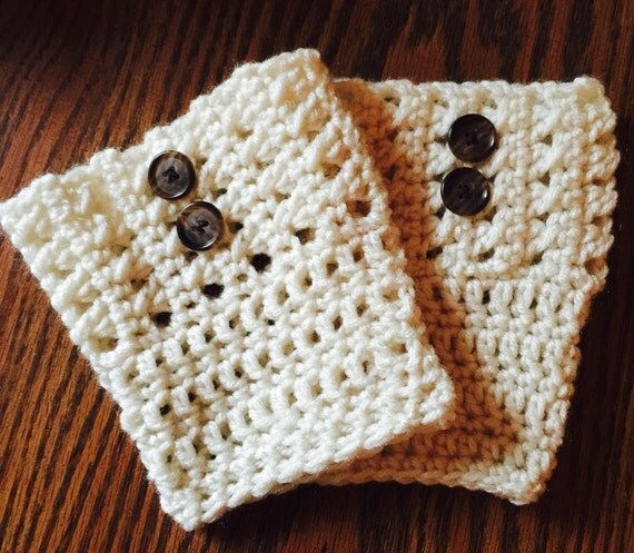 Handmade crochet boot cuff with button by glamourchicboutique