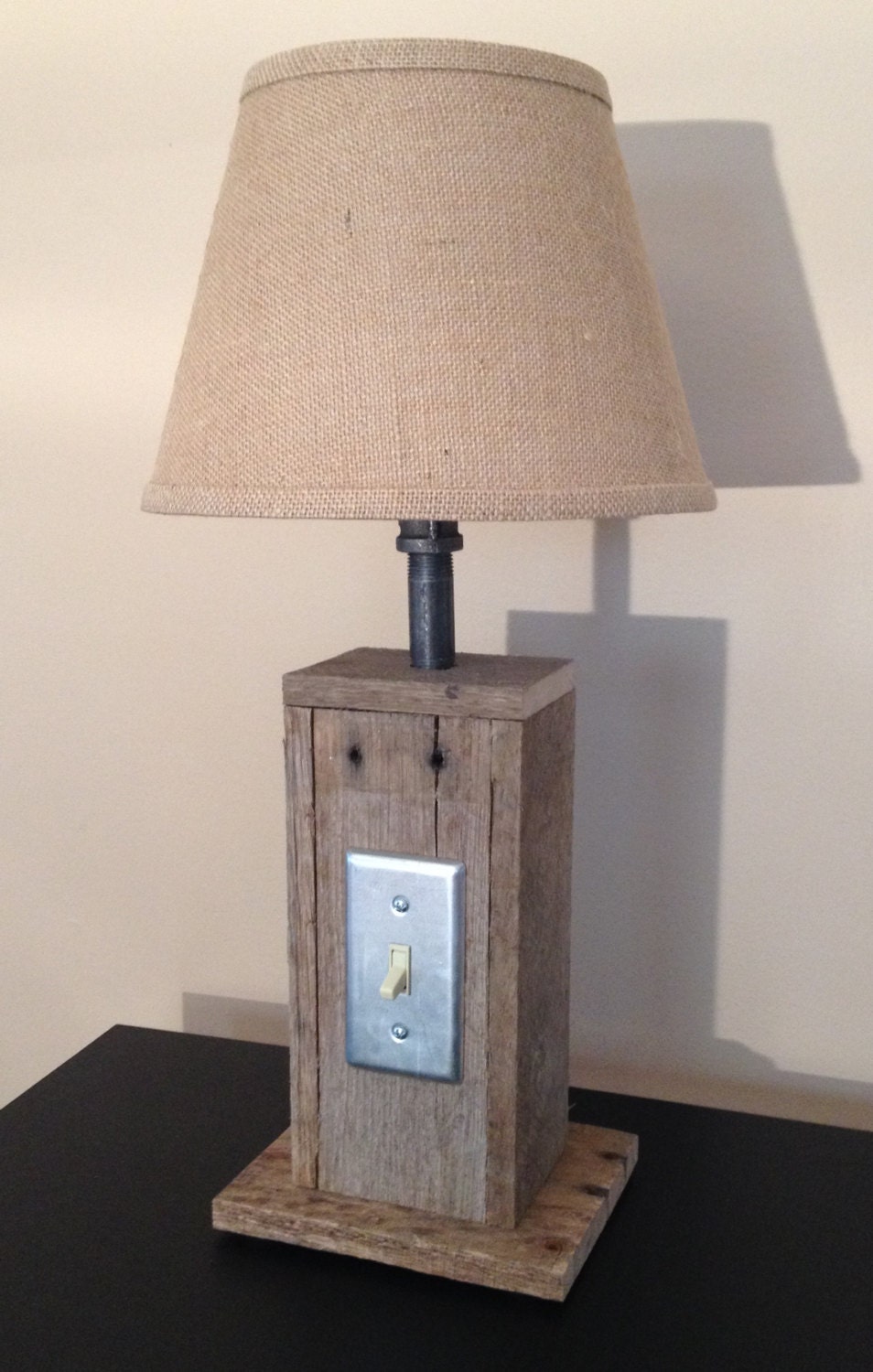 Rustic Wooden Barn Lamp w/ light switch by JPCustomFurnishings