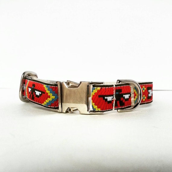 Dog collar Native American dog collar summer dog collar by NicSews