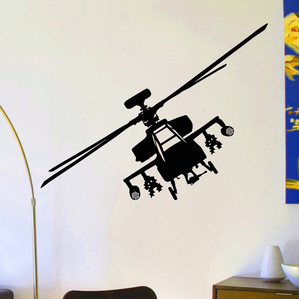 Helicopter Wall Decal Vinyl Sticker Army Military Attack Wall