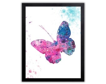Butterfly Art Print - Abstract Watercolor Painting - Wall Decor - BU009