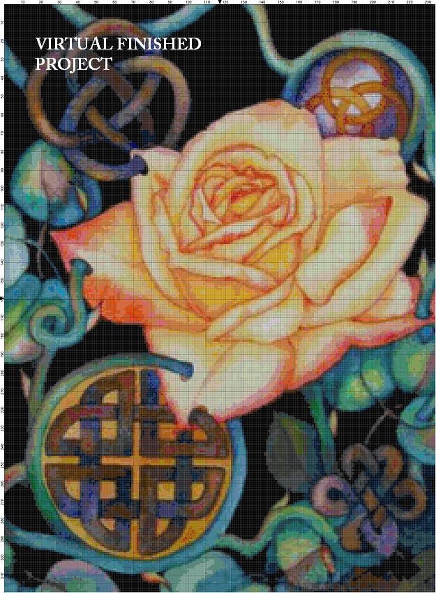 Celtic Rose 2... Counted Cross Stitch Pattern by BeadedBirdXStitch